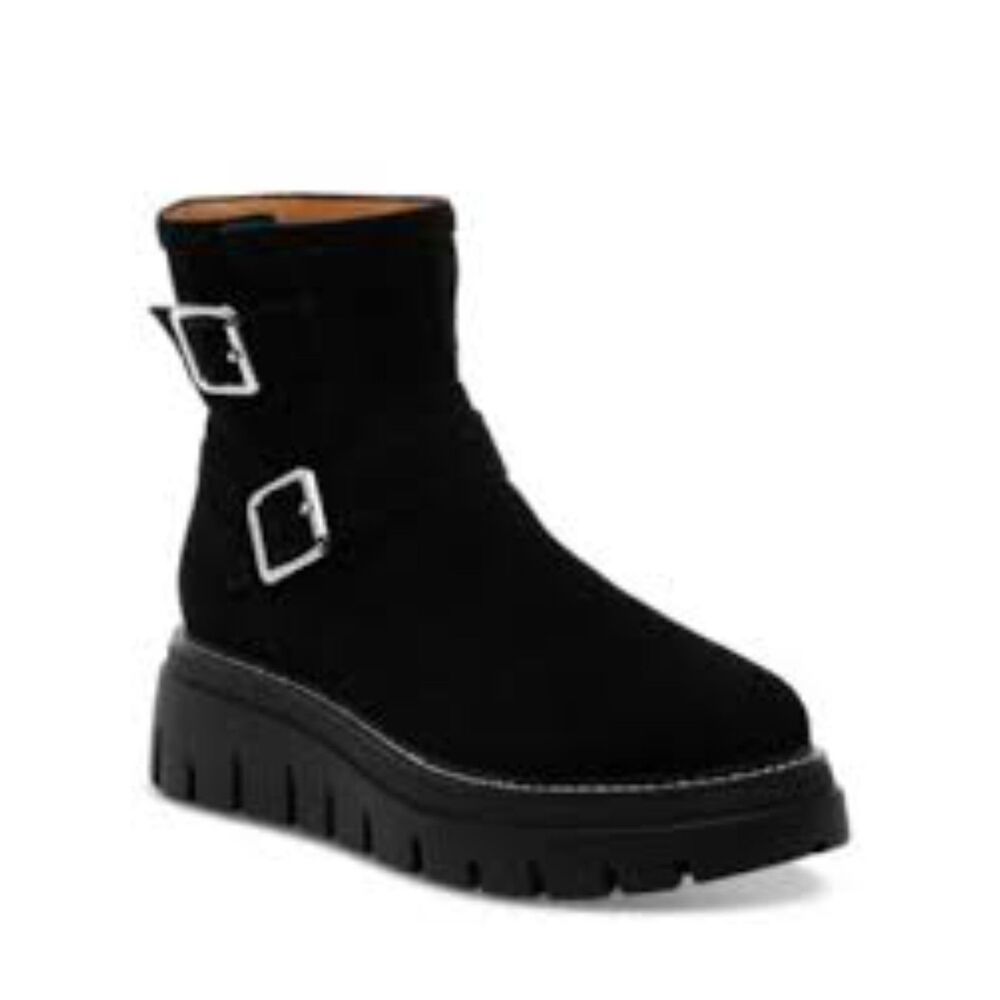 J Slides NIB NYC Black Suede Texas Boots 6.5